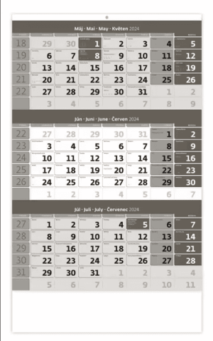 Tříměsíční kalendář, šedý - Reklamnepredmety