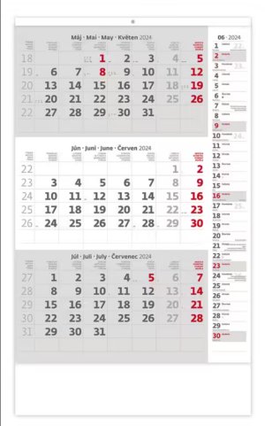 Tříměsíční kalendář šedý s poznámkami - Reklamnepredmety