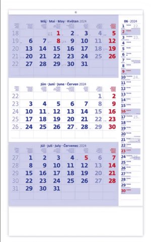 Tříměsíční kalendář modrý s poznámkami - Reklamnepredmety