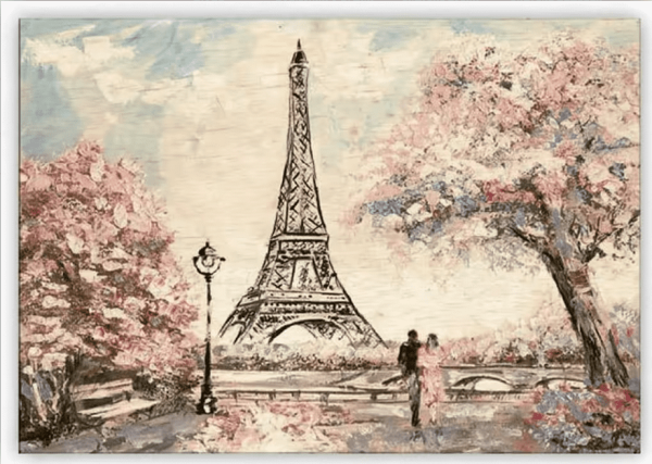 Dřevěný obraz Eiffel Tower