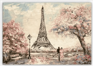 Dřevěný obraz Eiffel Tower - Reklamnepredmety