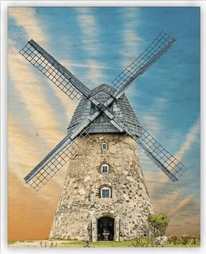 Dřevěný obraz Windmill - Reklamnepredmety