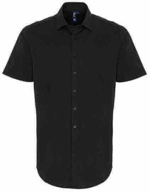 PW246 Mens Stretch Fit Poplin Short Sleeve Cotton Shirt - Reklamnepredmety