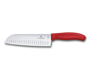 Victorinox SwissClassic Santoku nůž 17 cm - červený - Reklamnepredmety