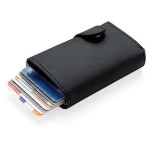 Hliníkové RFID pouzdro na karty s PU peněženkou - Reklamnepredmety