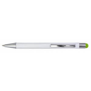 Bílé kuličkové pero pro laserové gravírování - Reklamnepredmety