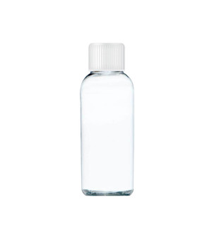Transparentní láhev s bílým uzávěrem 50 ml - Reklamnepredmety