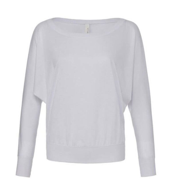 Dámský Top Flowy s dlouhými rukávy a odhaleným ramenem