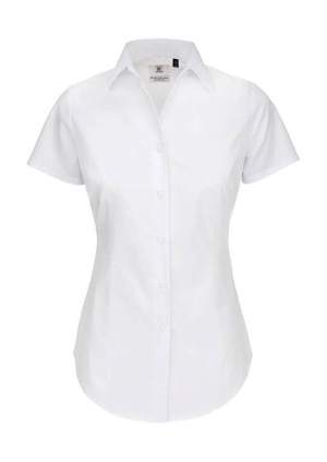 Dámská popelínová košile Elastane s krátkým rukáve - Reklamnepredmety
