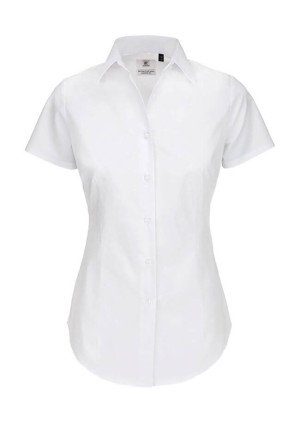 Dámská popelínová košile Elastane s krátkým rukáve - Reklamnepredmety