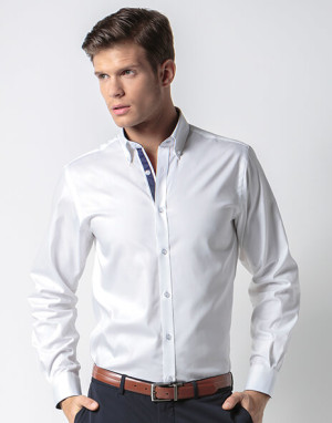 Košile s dlouhými rukávy Contrast Premium Oxford - Reklamnepredmety
