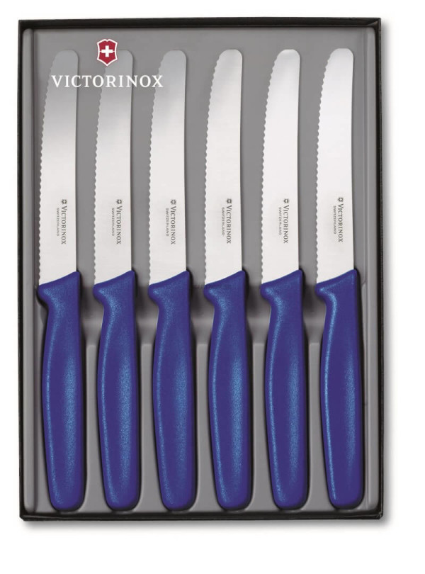 Modrá 6-dílná sada příborových nožů Victorinox – dárkové balení