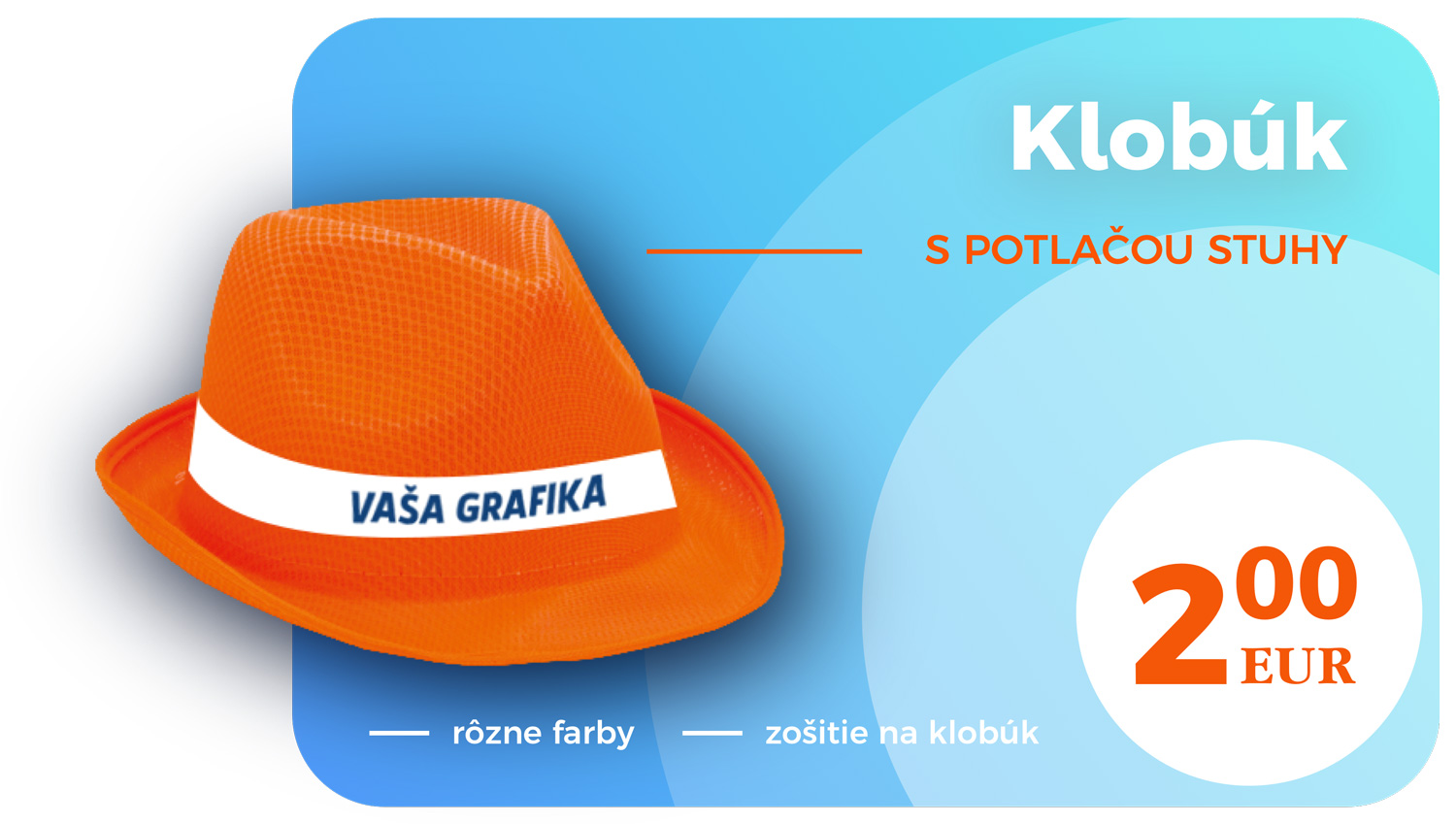 Braz klobúk s potlačou stuhy