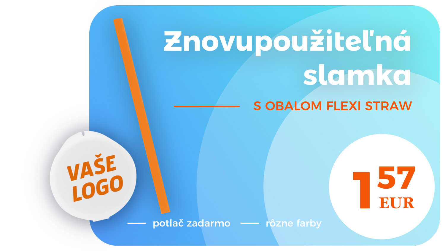 znovupoužiteľná slamka s púzdrom flexy straw