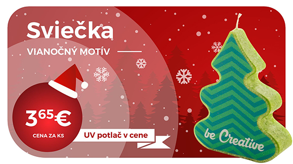 Vianočná sviečka s potlačou
